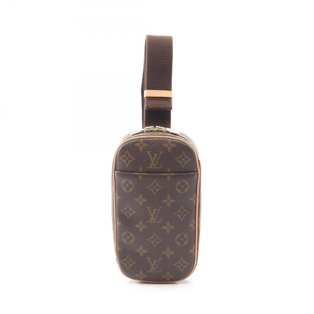 LOUIS VUITTON Authentic Brown Monogram Leather Pochette Fanny Pack - Picture 1 of 10